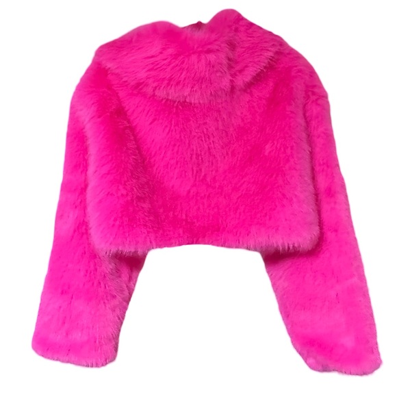 AKIRA NWT Stunning Hot Pink Faux Fur Long Sleeve Lined Teddy Jacket (0721) - Picture 7 of 12